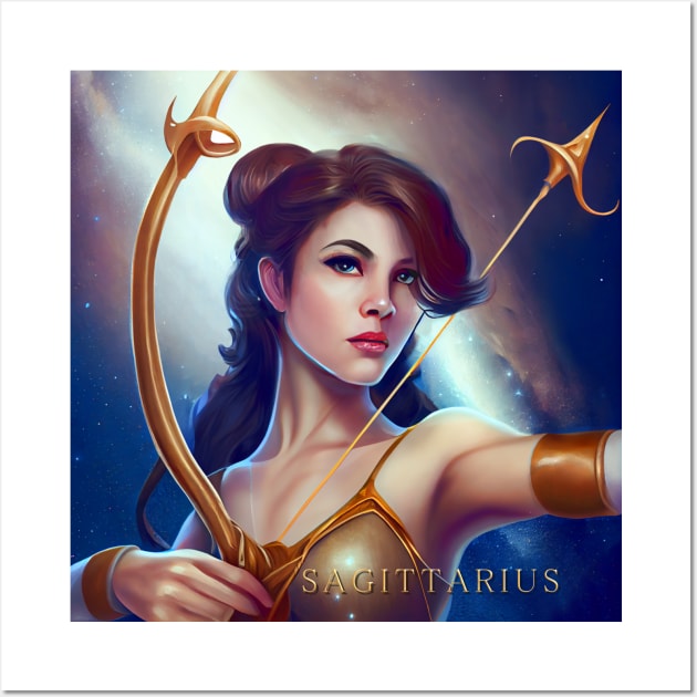 Zodiac Sign SAGITTARIUS - Fantasy Illustration of astrology Sagittarius Wall Art by KOTOdesign
